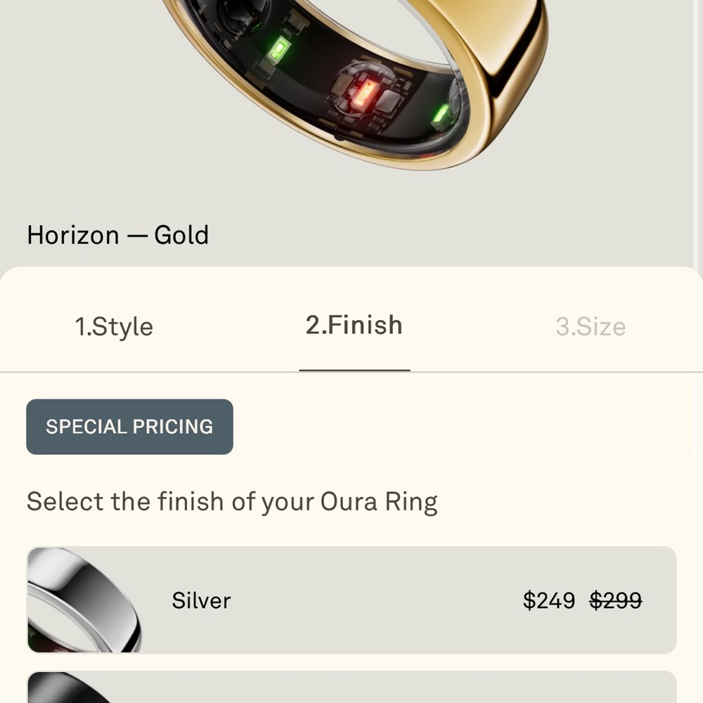 Elegant Gold gen 3 Oura Horizon Ring